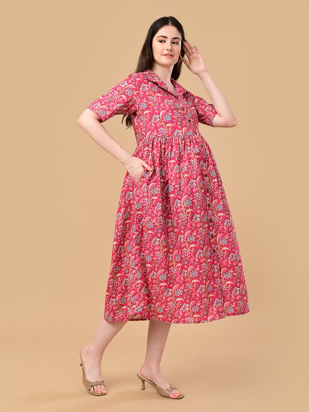  Fuchsia Fix Maternity and Nursing Dress Fuchsia