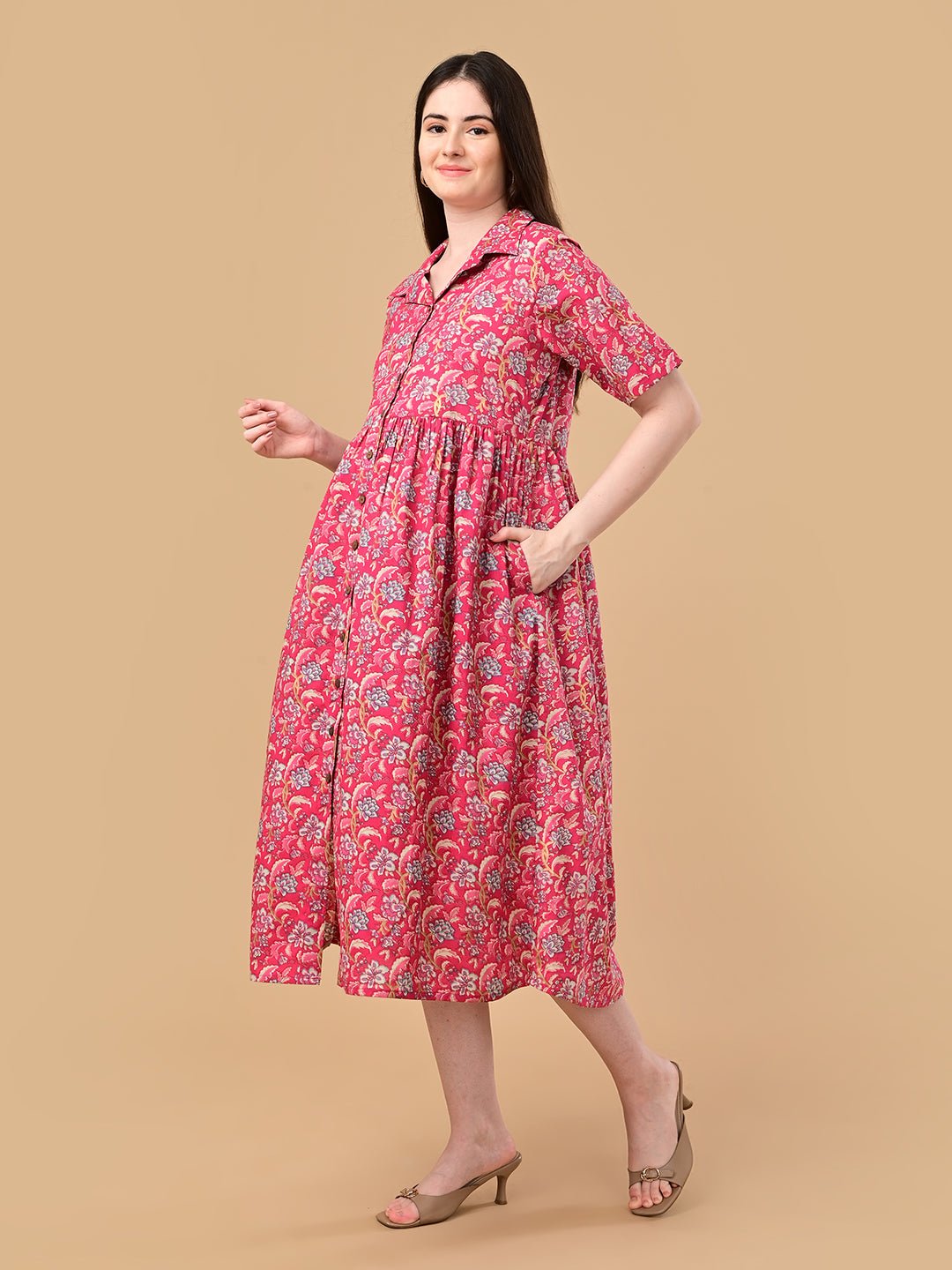  Fuchsia Fix Maternity and Nursing Dress Fuchsia