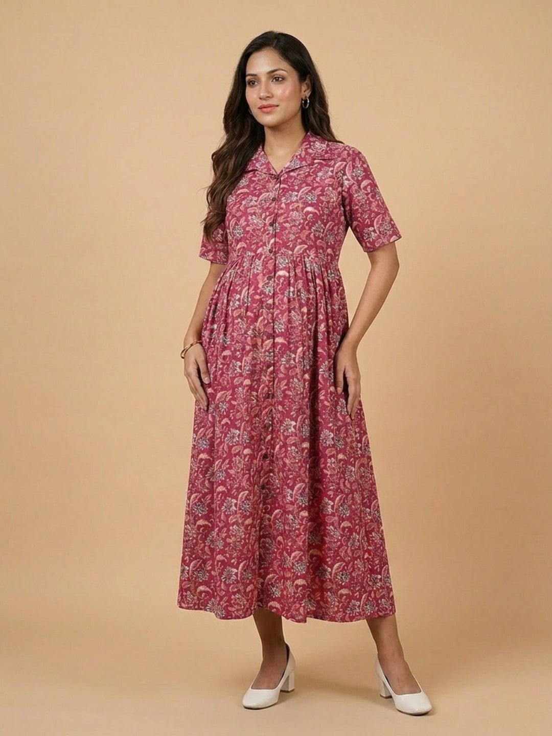  Fuchsia Fix Maternity and Nursing Dress Fuchsia
