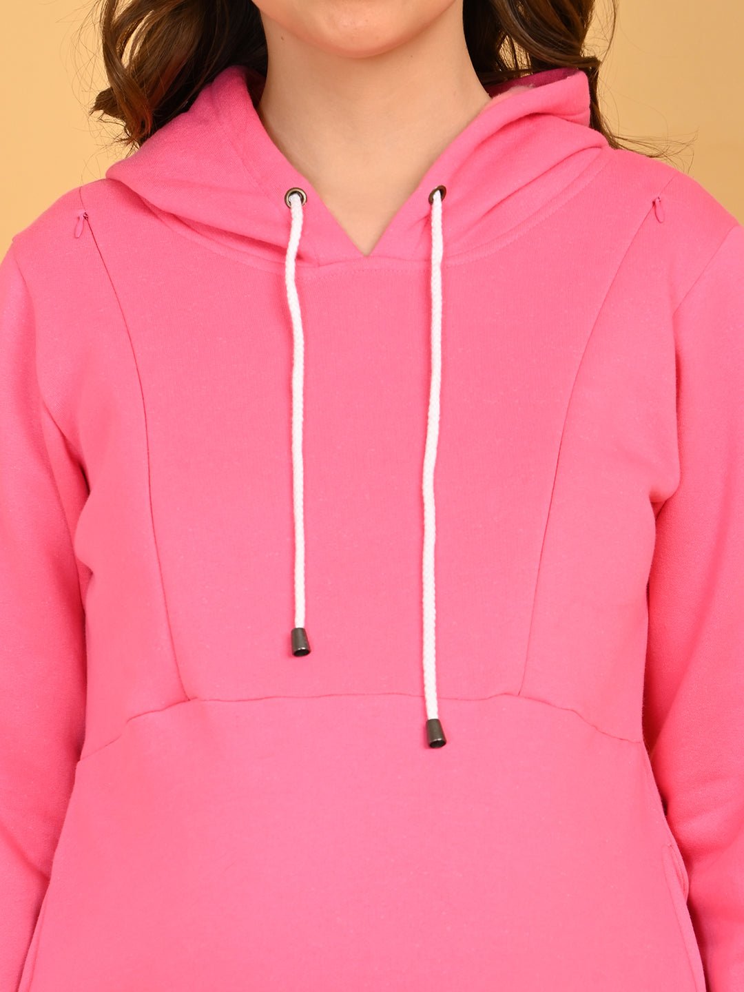  Future Is Fuchsia Maternity and Nursing Hoodie Dress Pink
