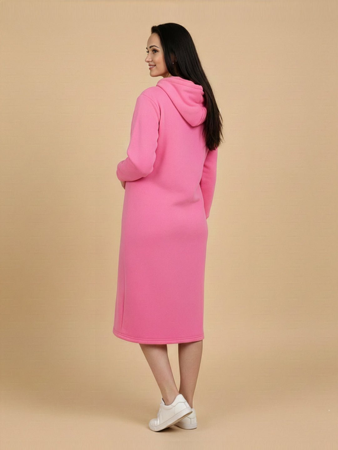  Future Is Fuchsia Maternity and Nursing Hoodie Dress Pink