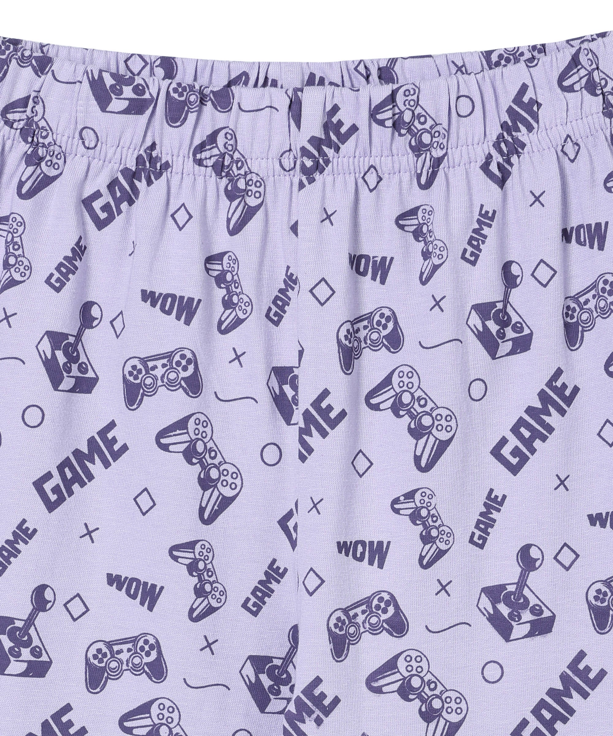  Game and Snooze Gamer Printed Pajama Set