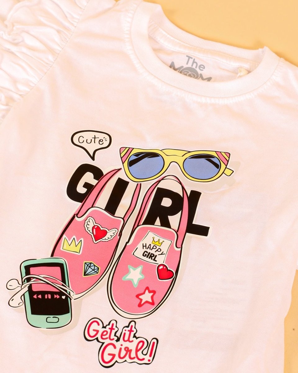 Printed Girls Top And Shorts Set