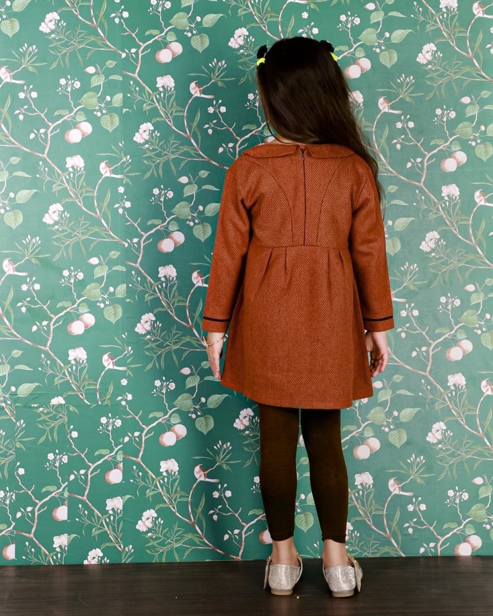 Ginger Spice Girls Flannel Dress With Brown Leggings