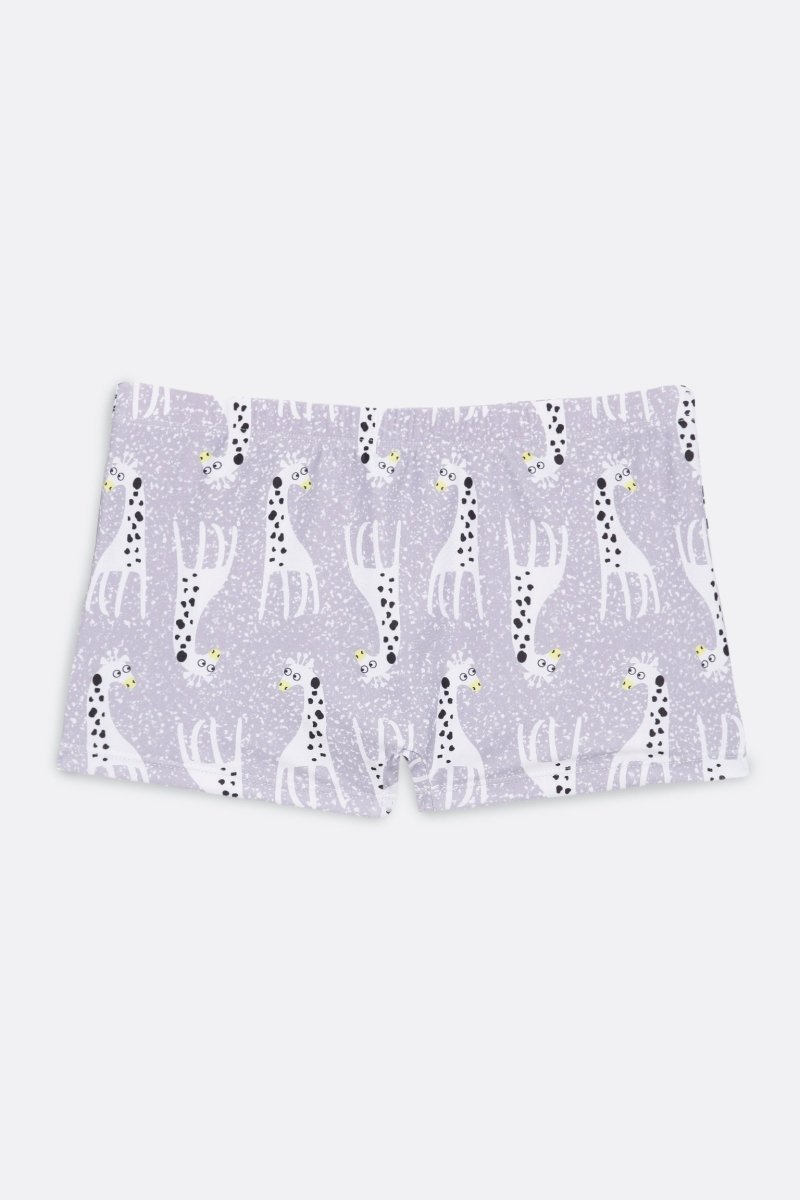 Giraffe Glide All-Over Print Boys Swim Shorts