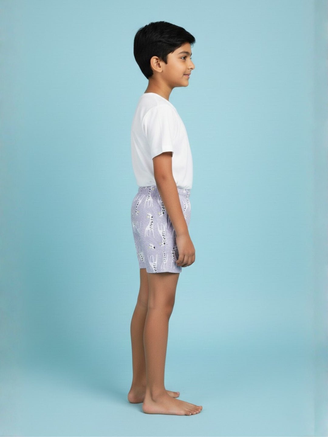 Giraffe Glide All-Over Print Boys Swim Shorts