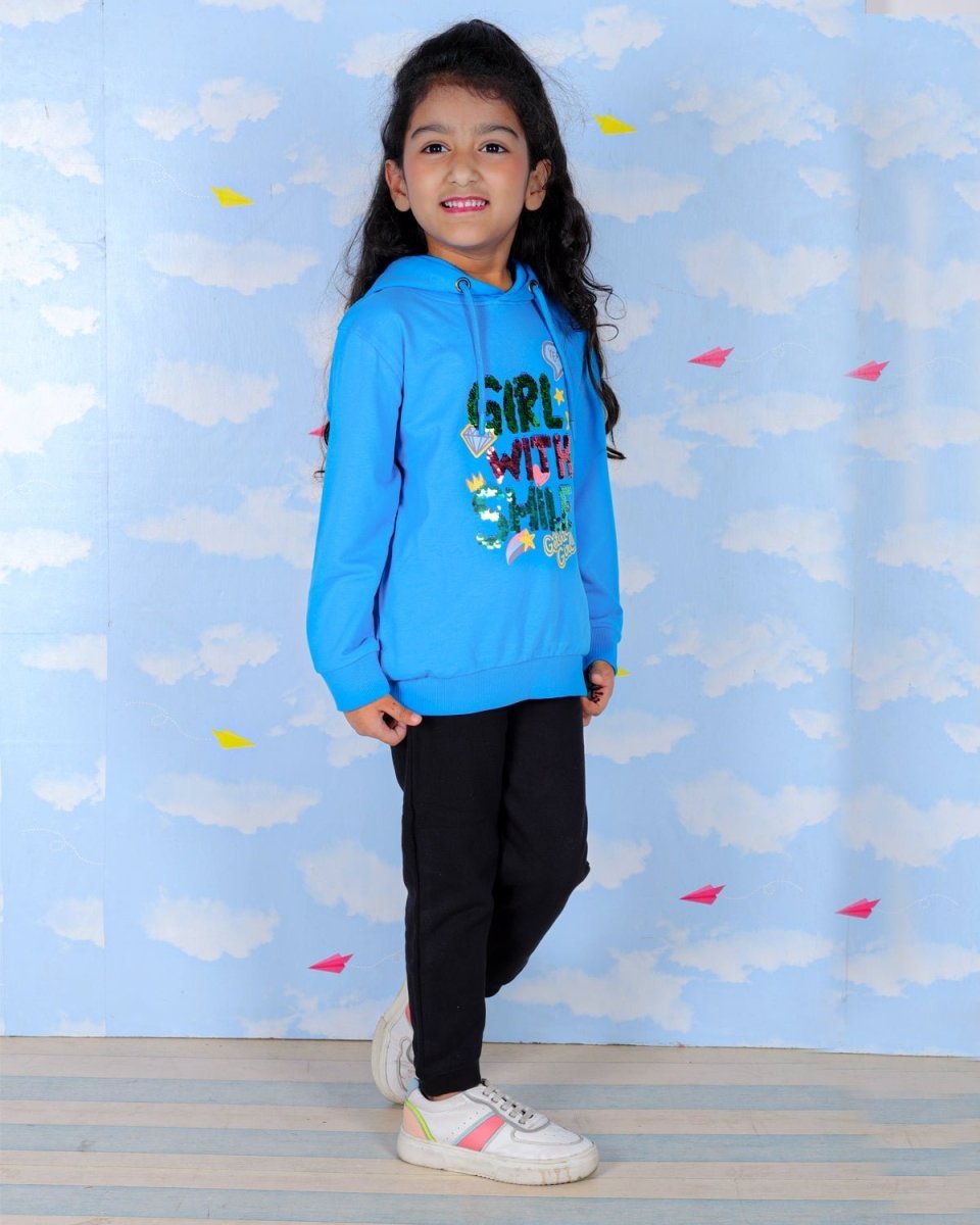 Girl With Smile Hooded Sweatshirt For Girls