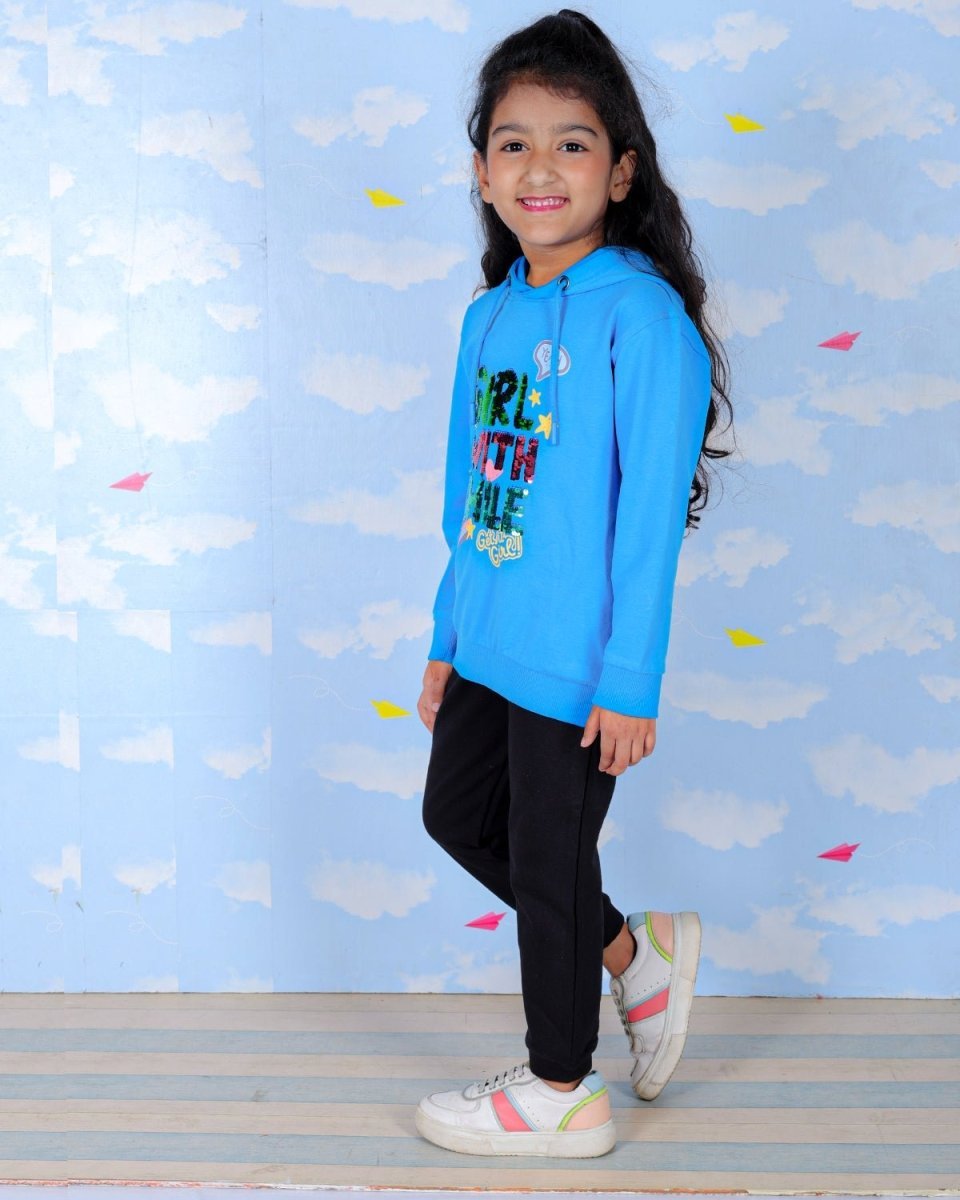 Girl With Smile Hooded Sweatshirt For Girls