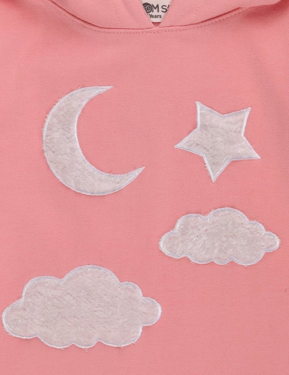 Moon Christmas Magic Girls Hooded Sweater Dress