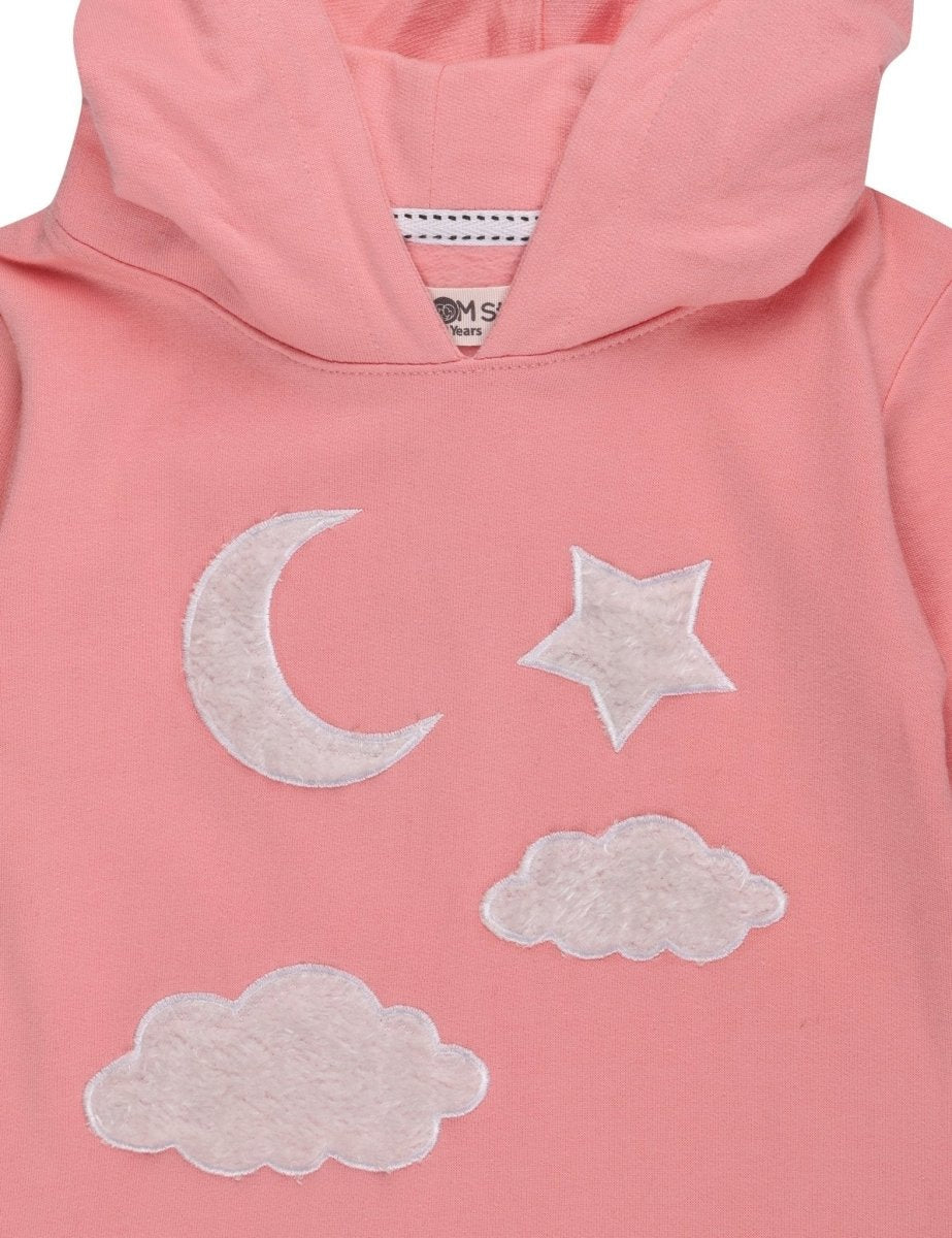 Moon Christmas Magic Girls Hooded Sweater Dress