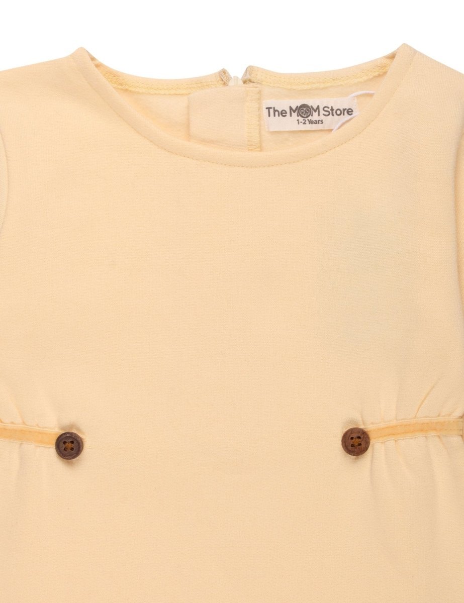 Vanilla Custard Girls Cotton Brushed Fleece Sweater Dress