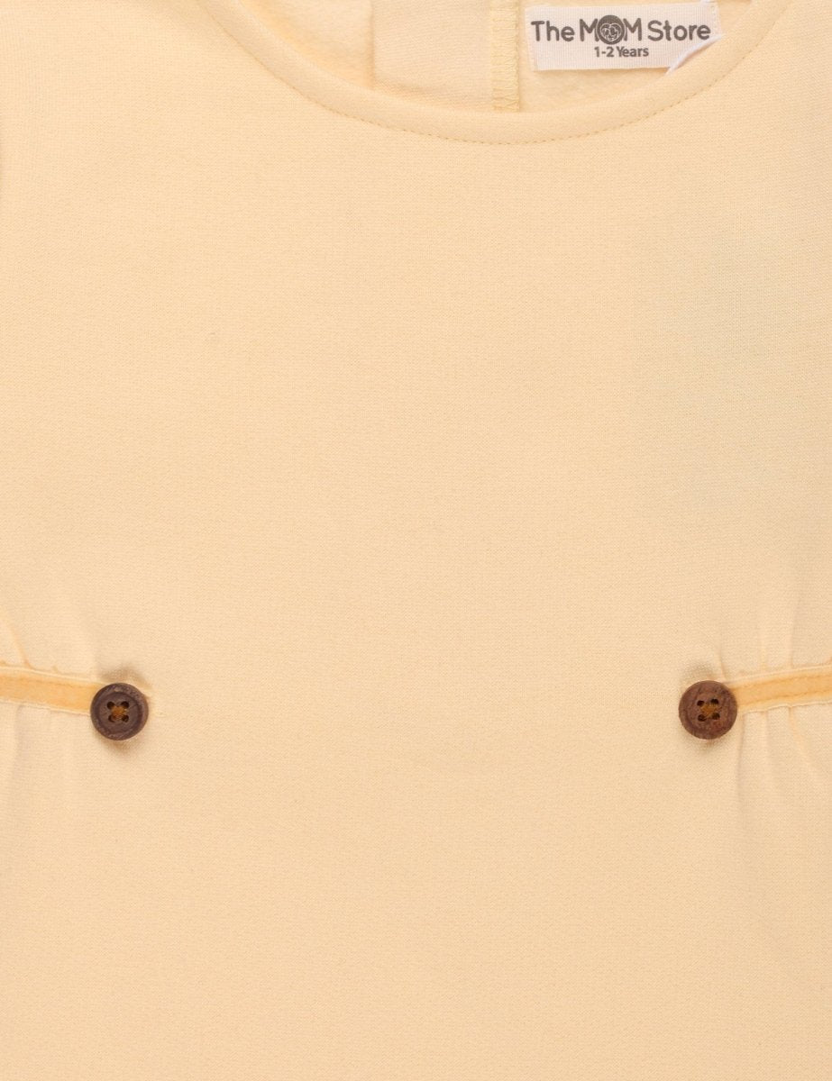 Vanilla Custard Girls Cotton Brushed Fleece Sweater Dress