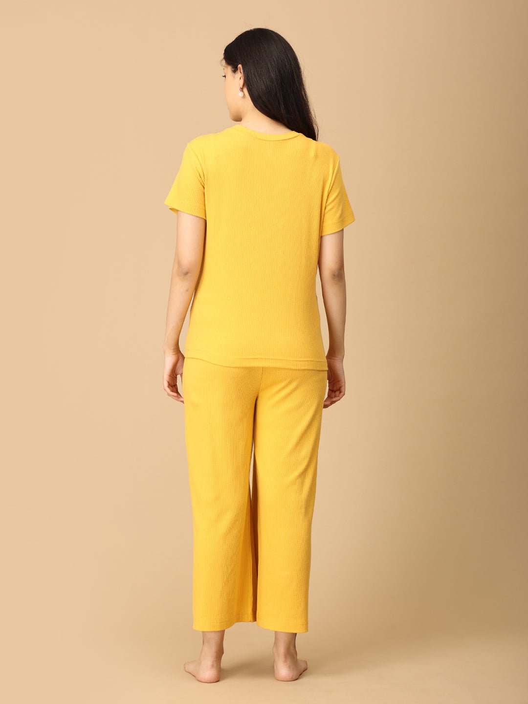 Golden Glow-Up Maternity and Nursing Nightwear Set Yellow