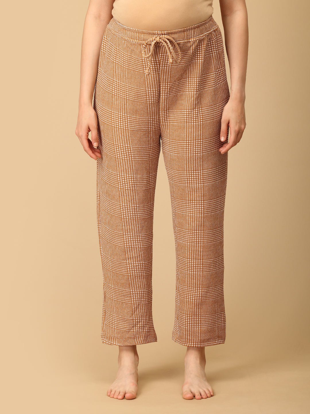  Golden Grid Maternity And Nursing Hoodie Pajama Set Yellow