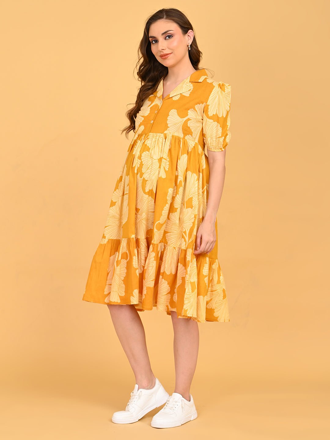  Golden Lily Maternity and Nursing Dress Yellow