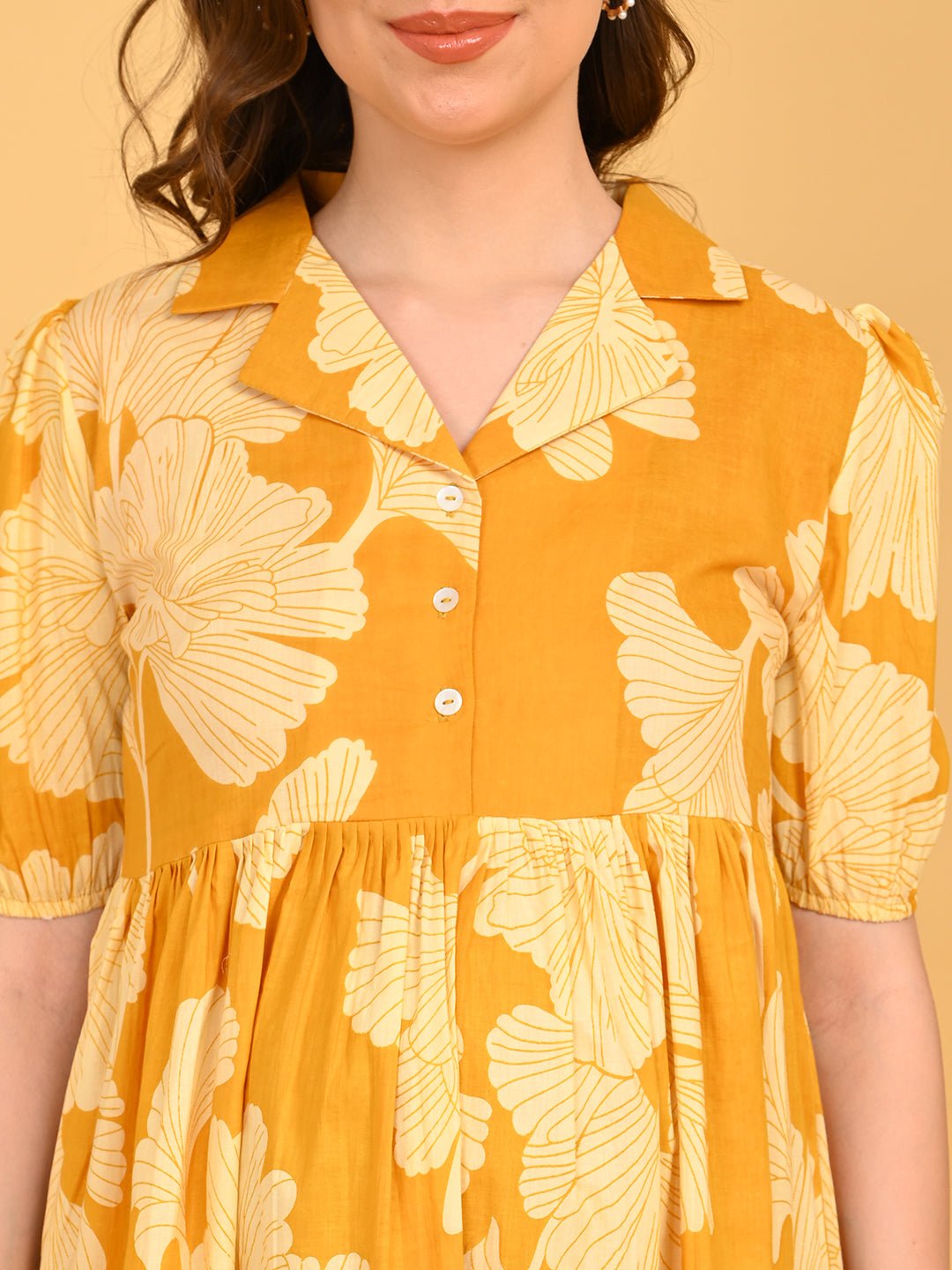  Golden Lily Maternity and Nursing Dress Yellow