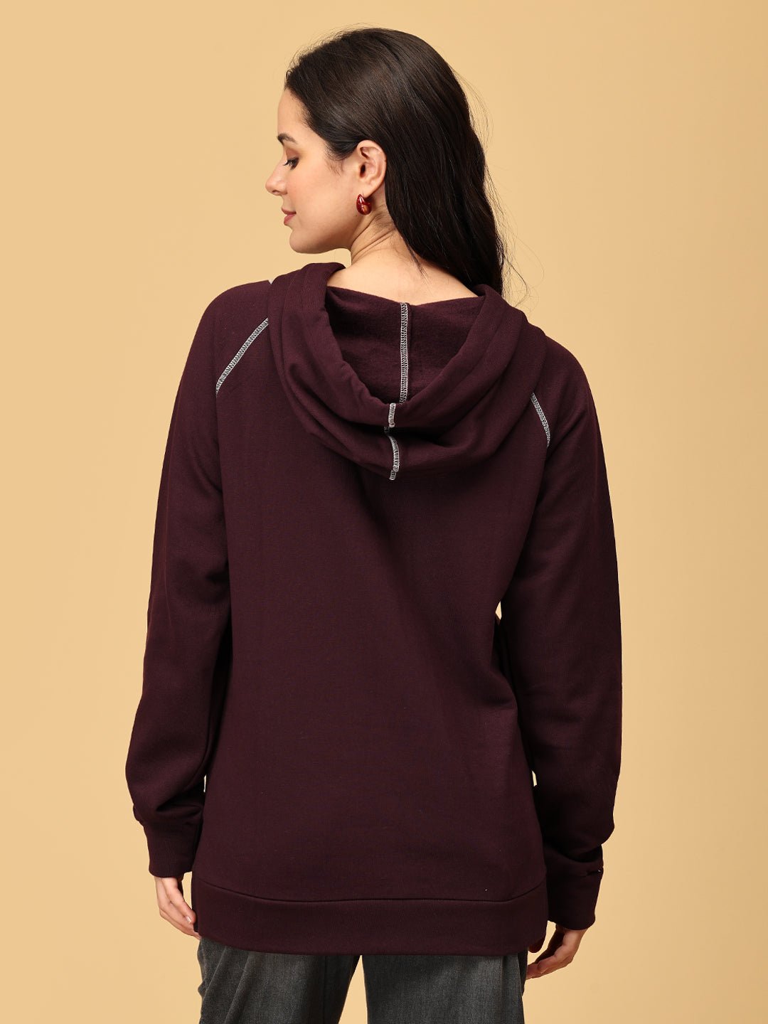  Grape to Meet You Maternity and Nursing Hoodie Sweatshirt Wine