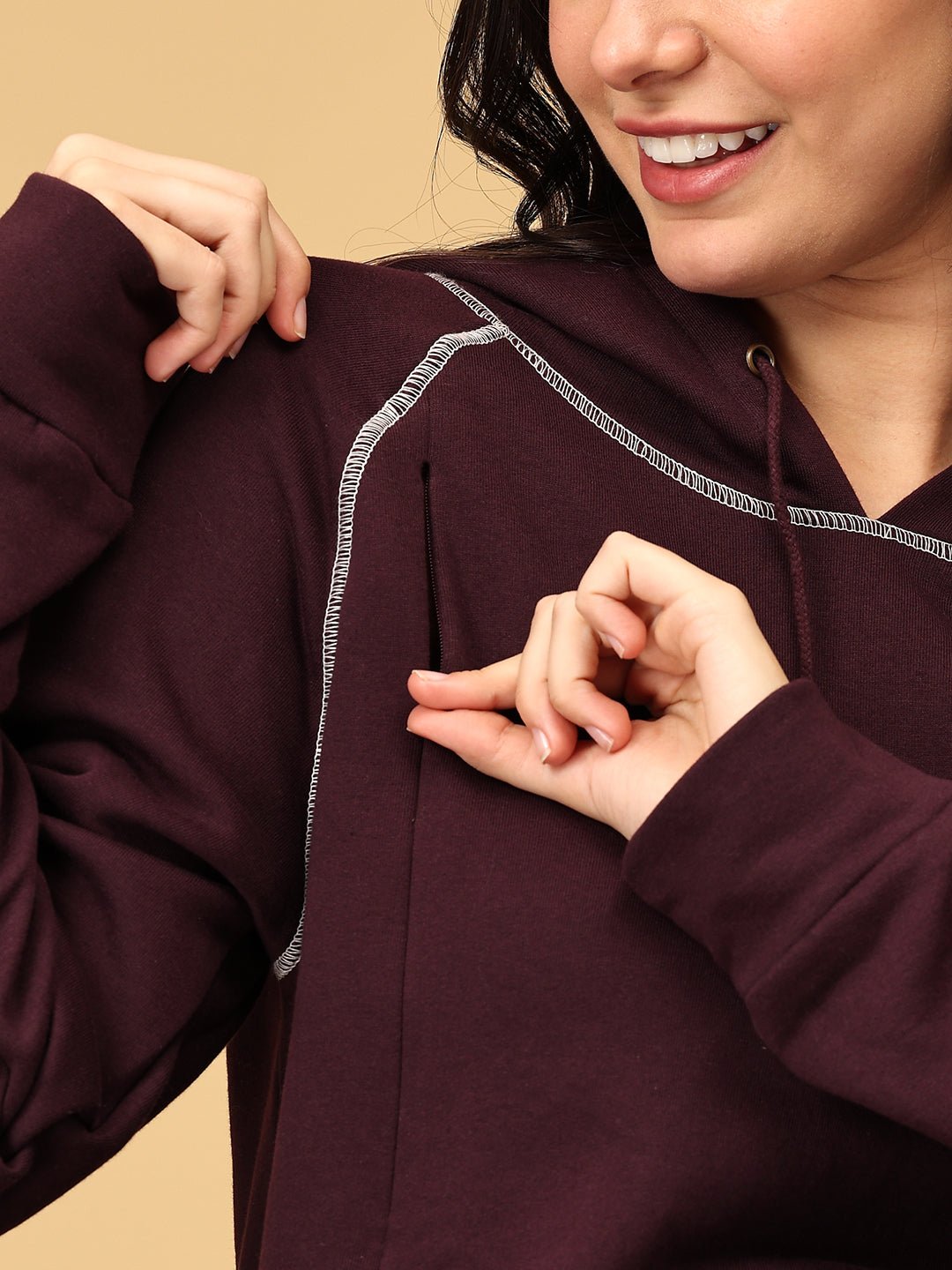 Grape to Meet You Maternity and Nursing Hoodie Sweatshirt Wine