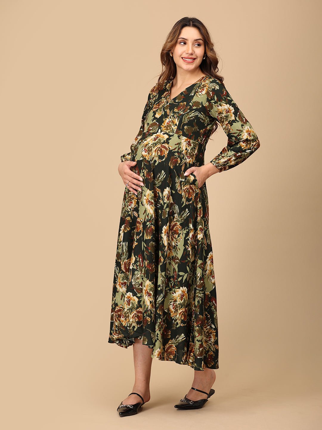  Grassy Gal Maternity and Nursing Maxi Dress Multi