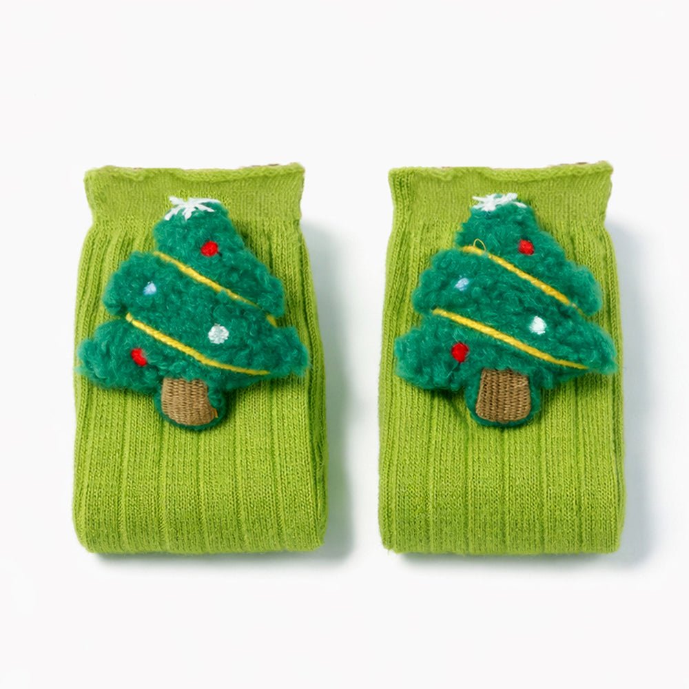 Little Surprise Box Green 3D Deer Stockings Christmas Ankle Socks