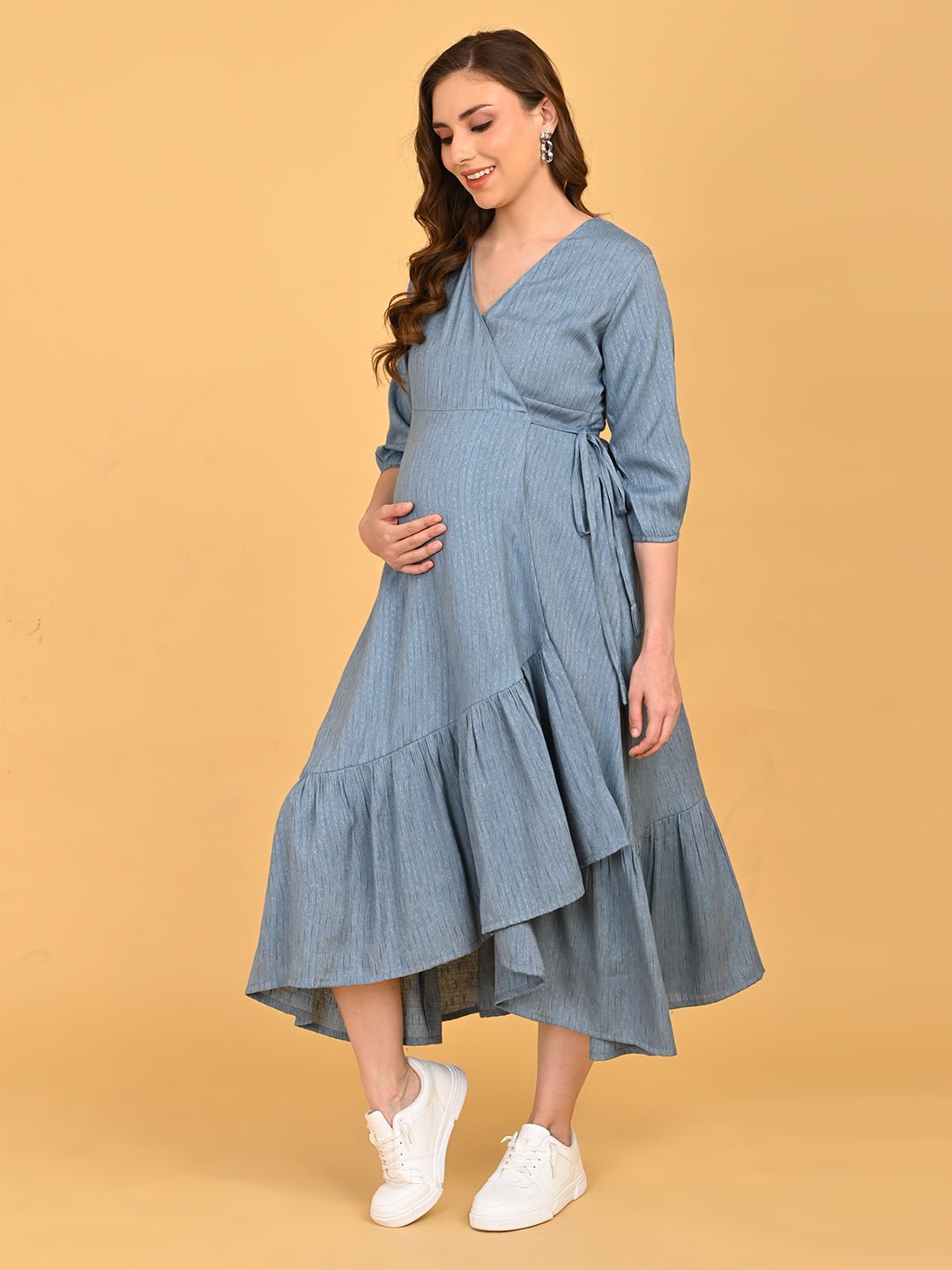  Grey Escape Maternity and Nursing Wrap Dress Grey