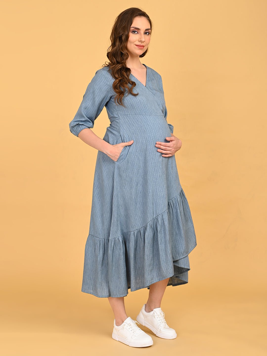  Grey Escape Maternity and Nursing Wrap Dress Grey