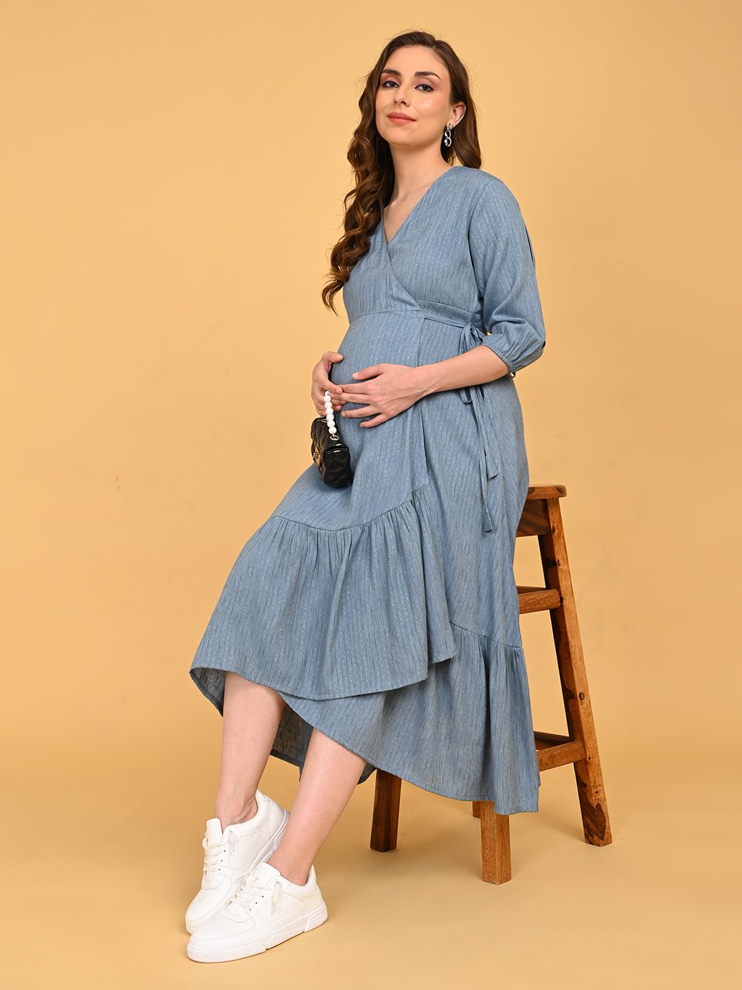  Grey Escape Maternity and Nursing Wrap Dress Grey