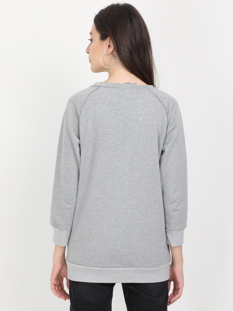  Grey Melange Maternity and Nursing Sweatshirt Grey