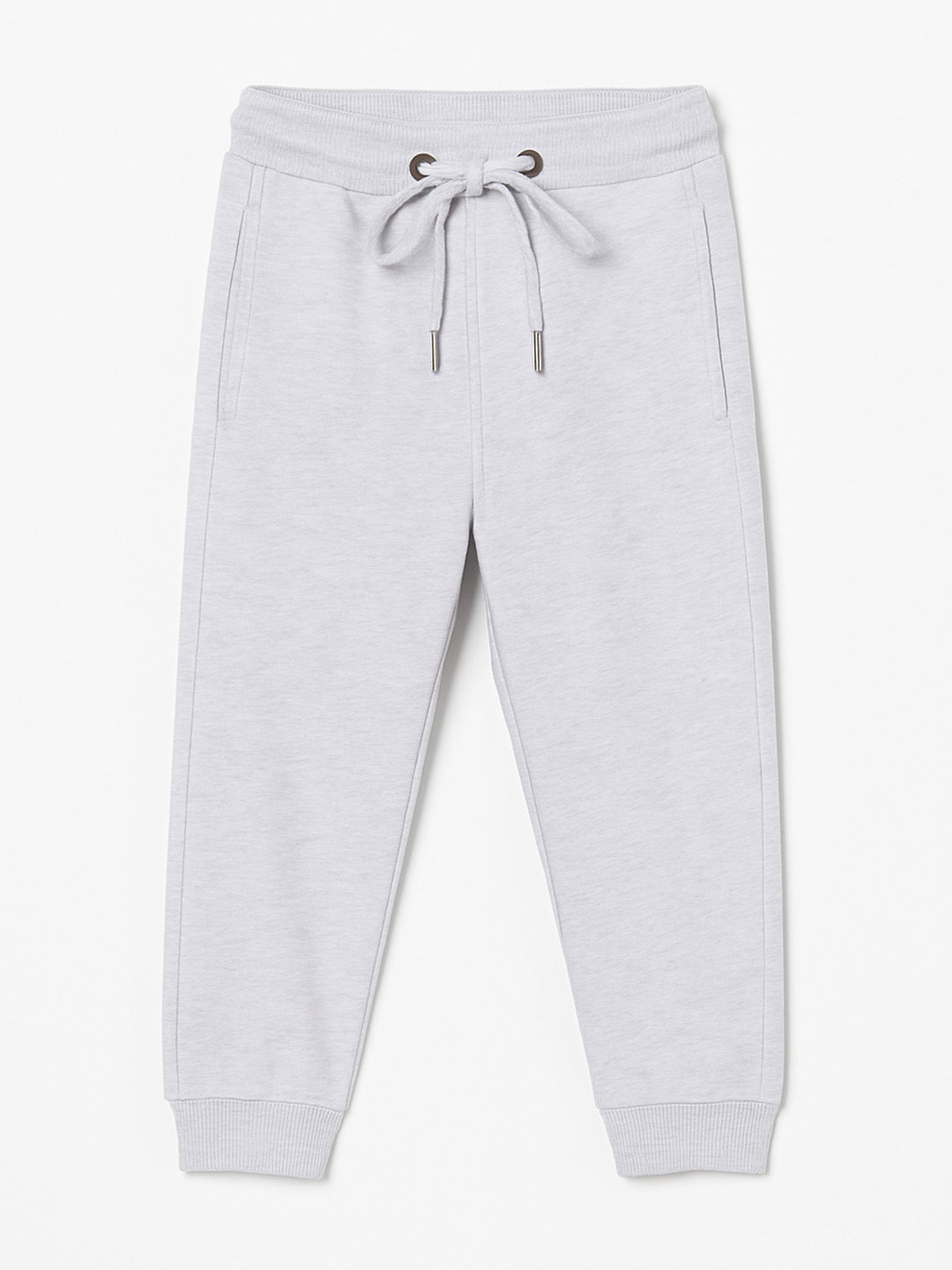 Grey Melange Winter Sweatpants For Kids