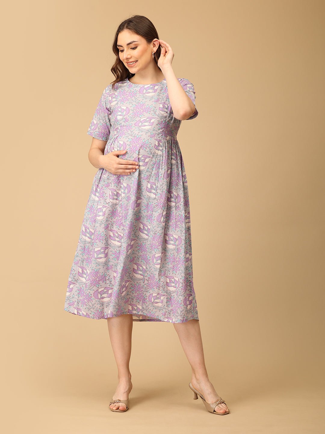  Grey-t Blooms Maternity and Nursing Dress Multi