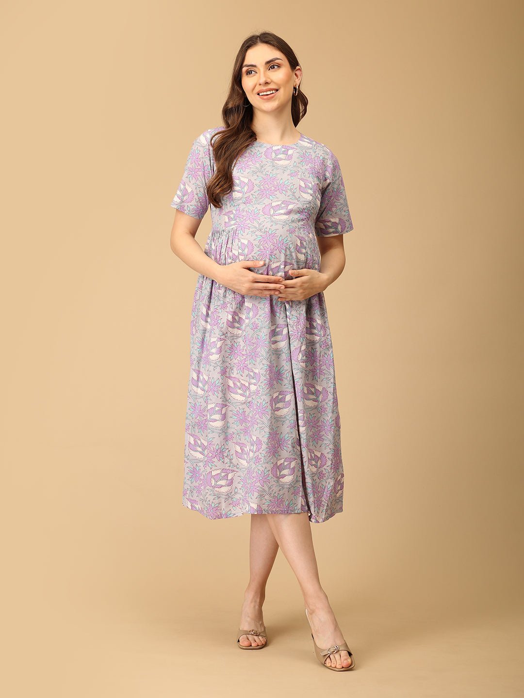  Grey-t Blooms Maternity and Nursing Dress Multi