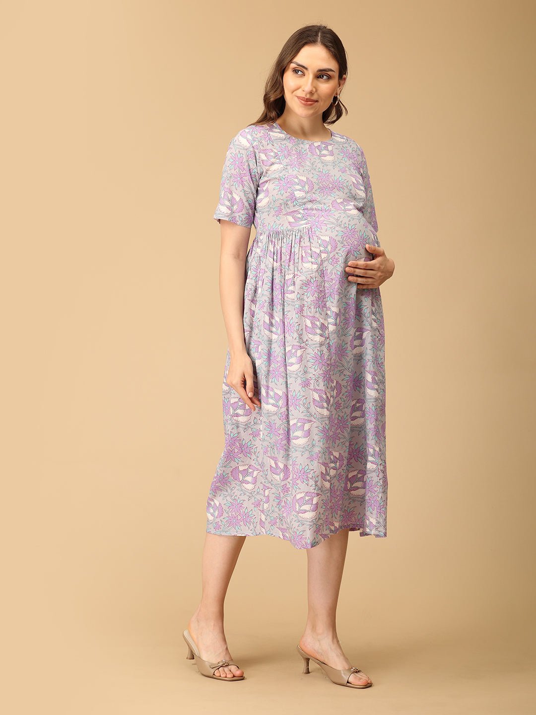  Grey-t Blooms Maternity and Nursing Dress Multi