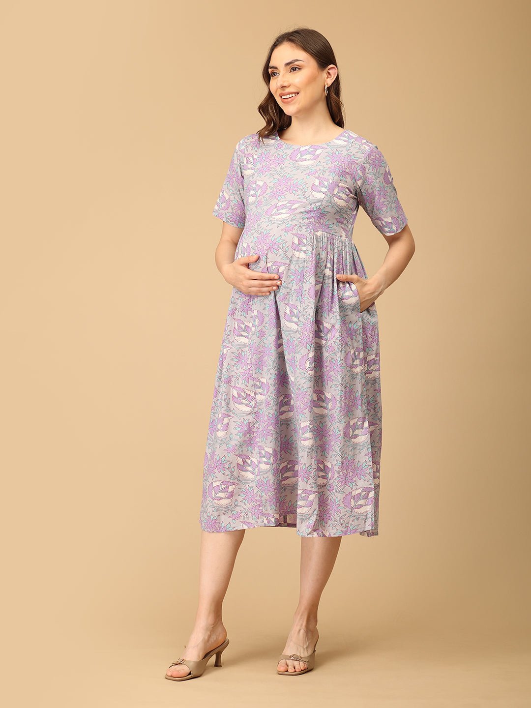  Grey-t Blooms Maternity and Nursing Dress Multi