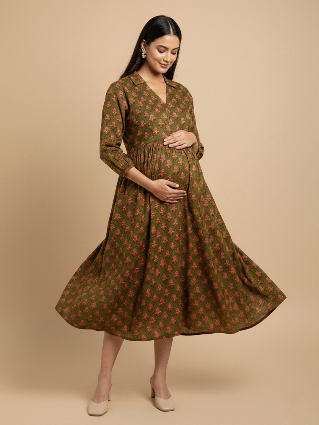  Grin & Green It Maternity and Nursing Dress Multi