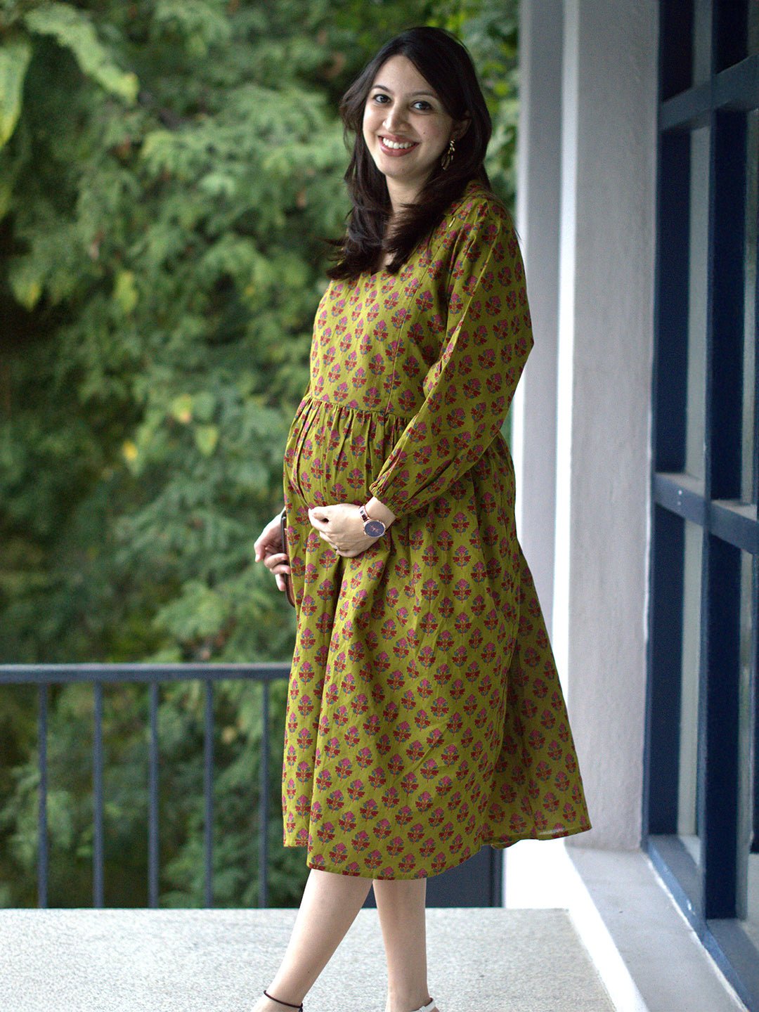  Grin & Green It Maternity and Nursing Dress Multi