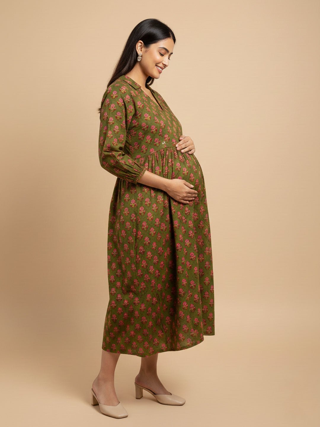  Grin & Green It Maternity and Nursing Dress Multi