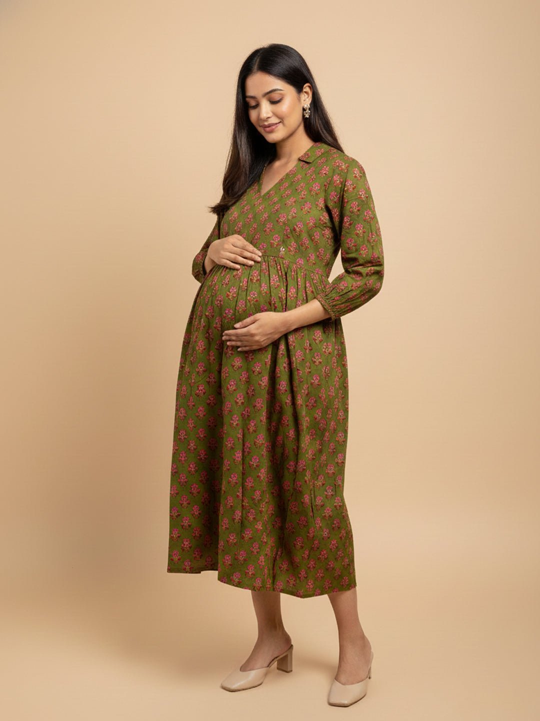  Grin & Green It Maternity and Nursing Dress Multi