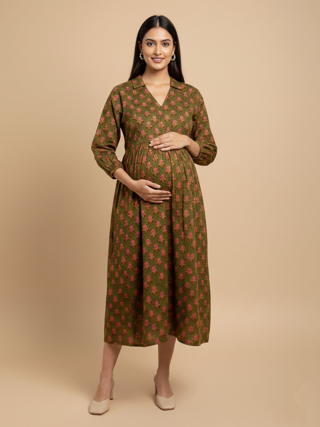 Grin & Green It Maternity and Nursing Dress Multi