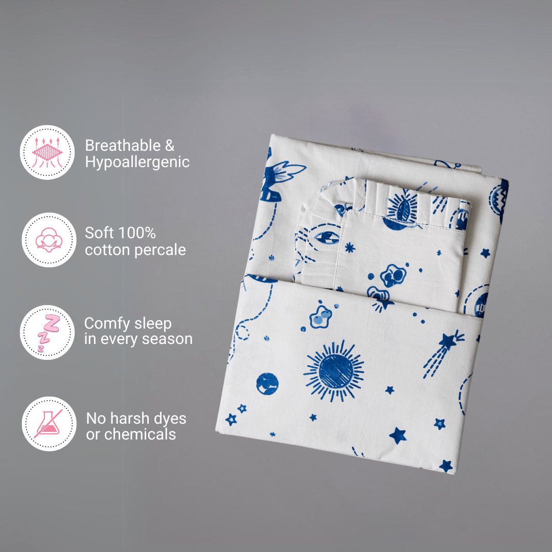 Galactic Adventure 1 PC Cotton Percale Baby Crib Sheet