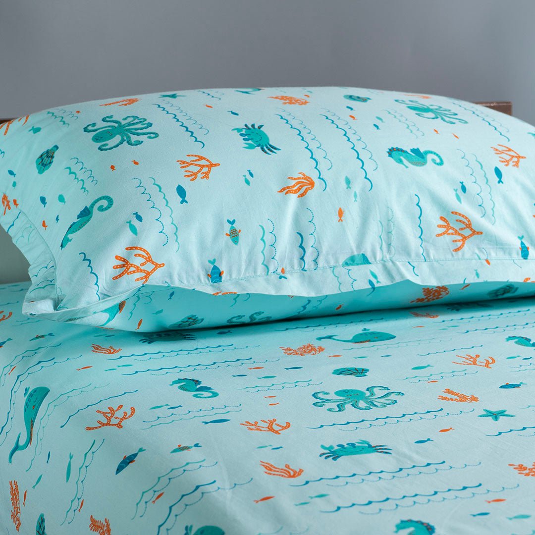 Undersea Oasis 1 PC Cotton Percale Baby Crib Sheet