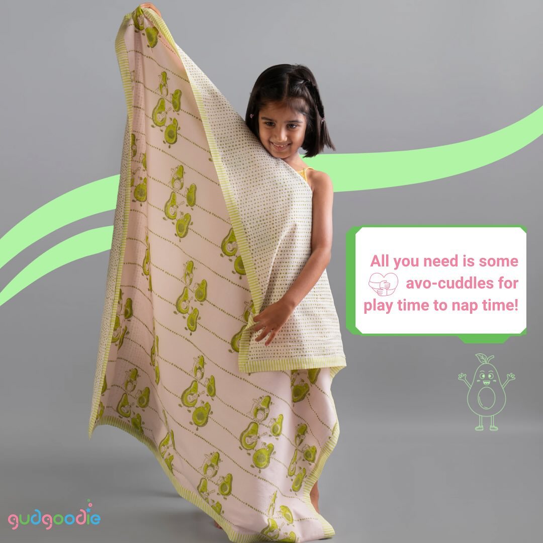 Avocados Jam 1 PC Kids Muslin Organic Cotton Dohar Blanket