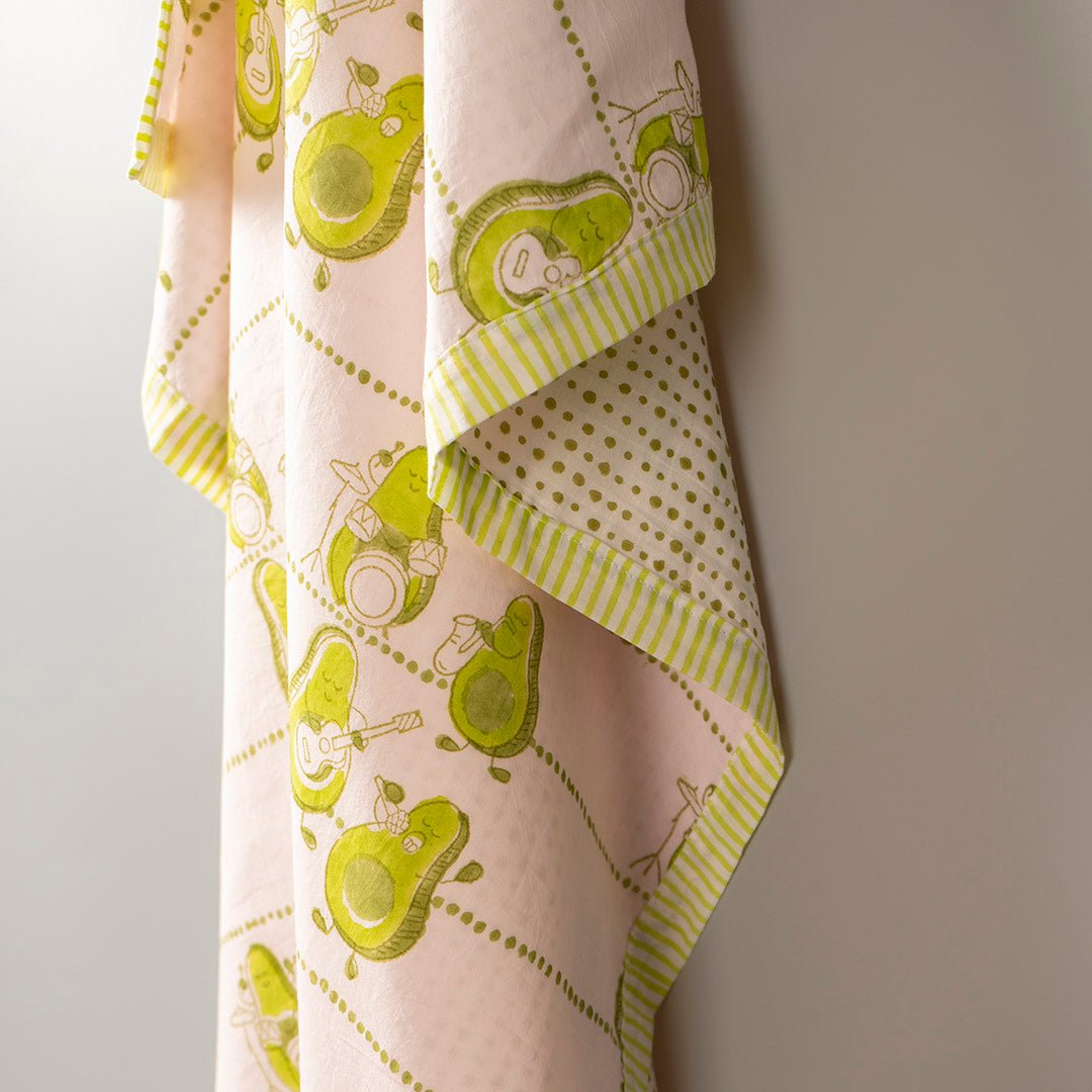 Avocados Jam 1 PC Kids Cotton Muslin Dohar With Hand Screen Print