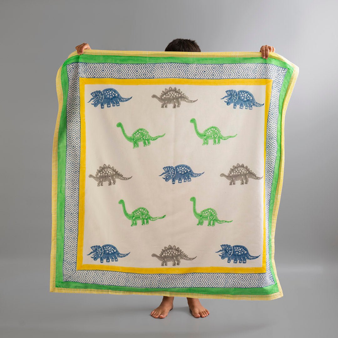Dinosaur Pals 1 PC Kids Cotton Muslin Dohar Blanket