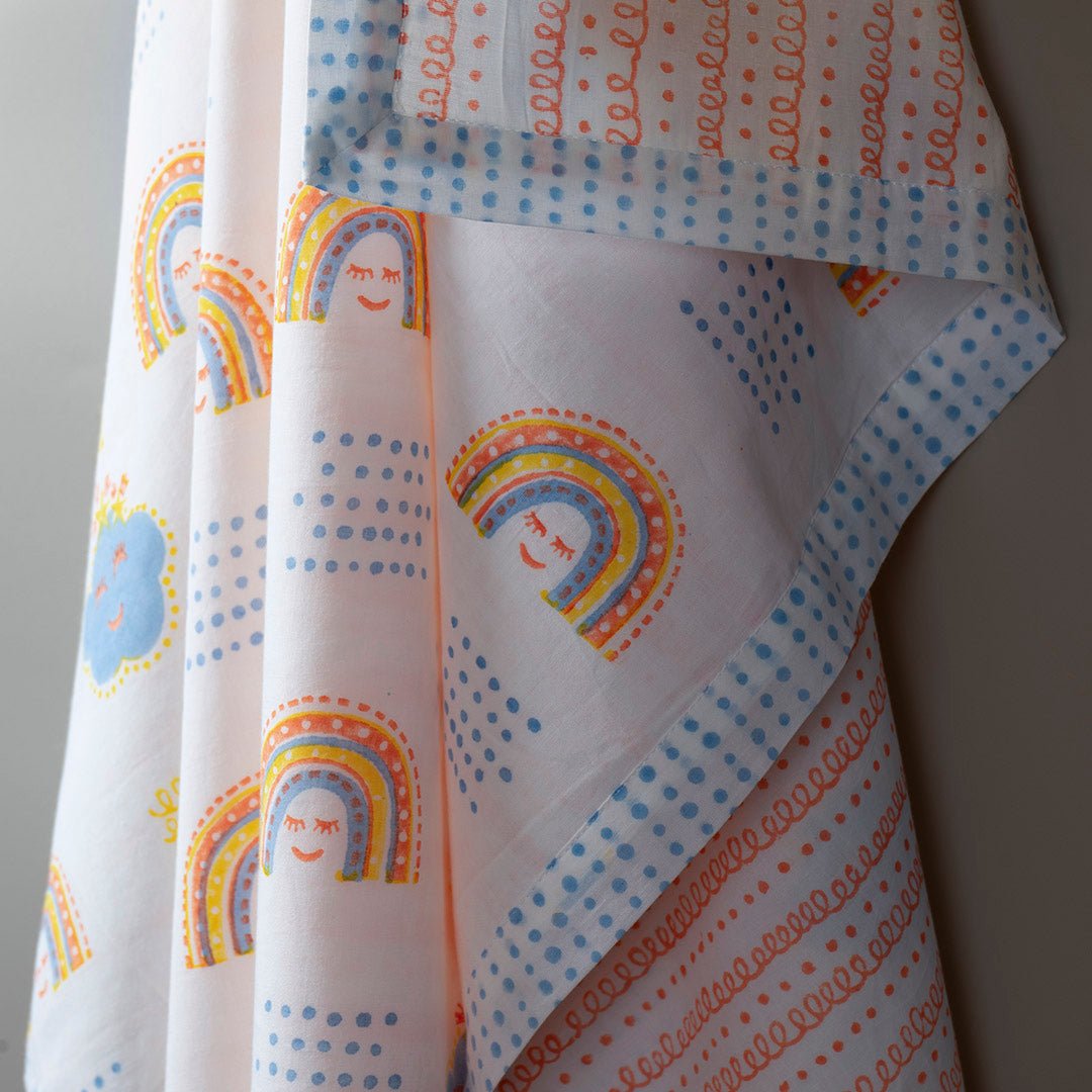 Rainbow Dreams 1 PC Cotton Muslin AC Quilt Blanket Wrap