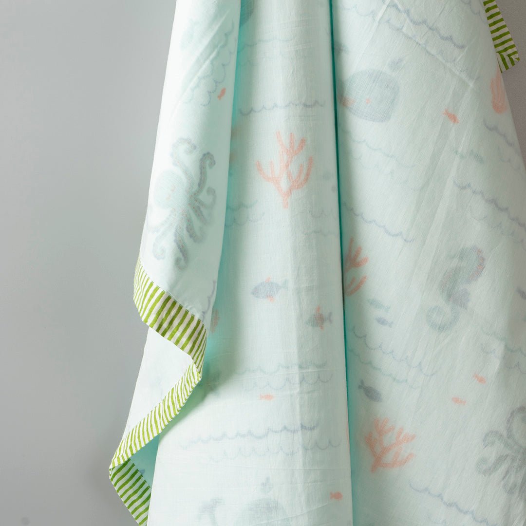 Undersea Oasis 1 PC Cotton Muslin Kids Dohar Blanket Wrap
