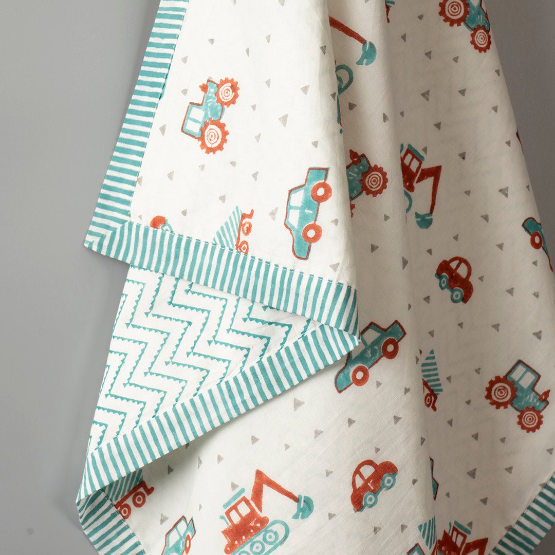 Vroom Vroom Vehicles 1 PC Kids Muslin Cotton Dohar Blanket