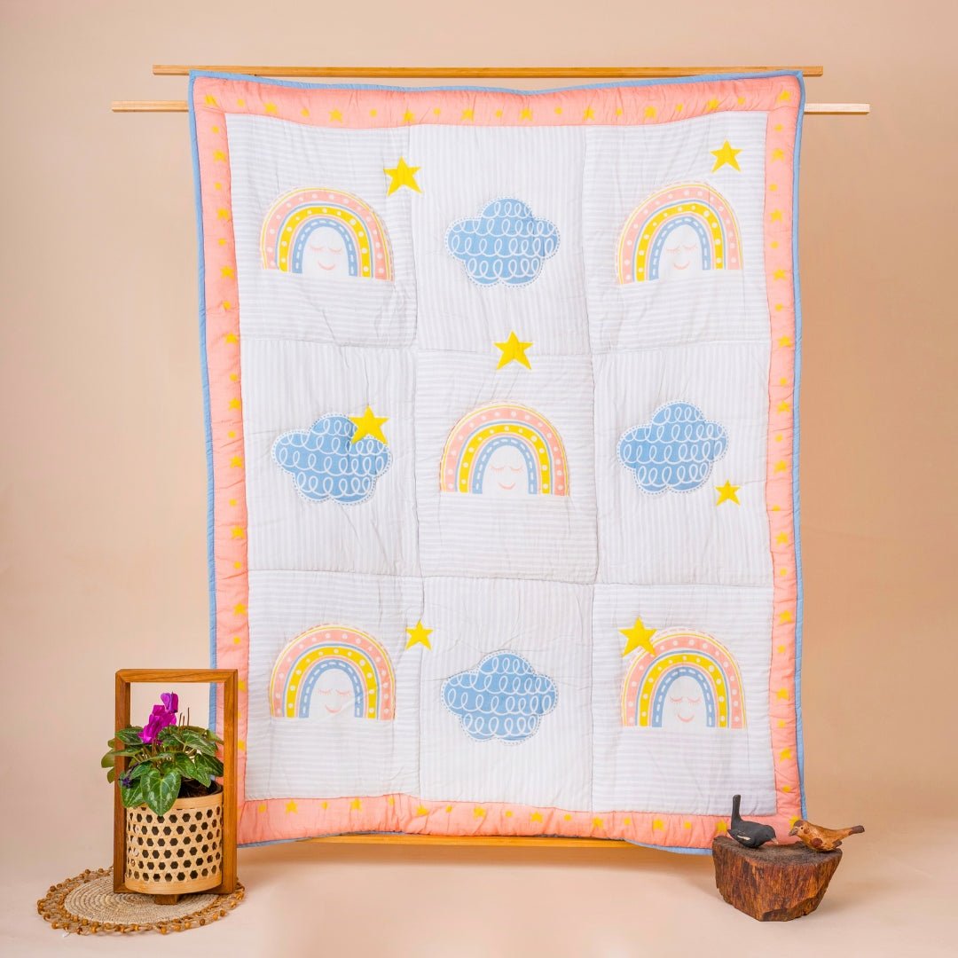 Rainbow Dreams 1 PC Kids Cotton Muslin AC Quilt Blanket