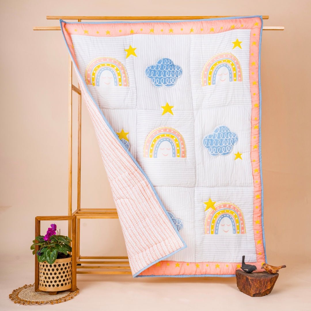 Rainbow Dreams 1 PC Kids Cotton Muslin Baby Quilt