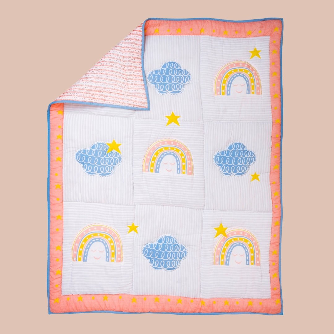 Rainbow Dreams 1 PC Kids Cotton Muslin AC Quilt Blanket