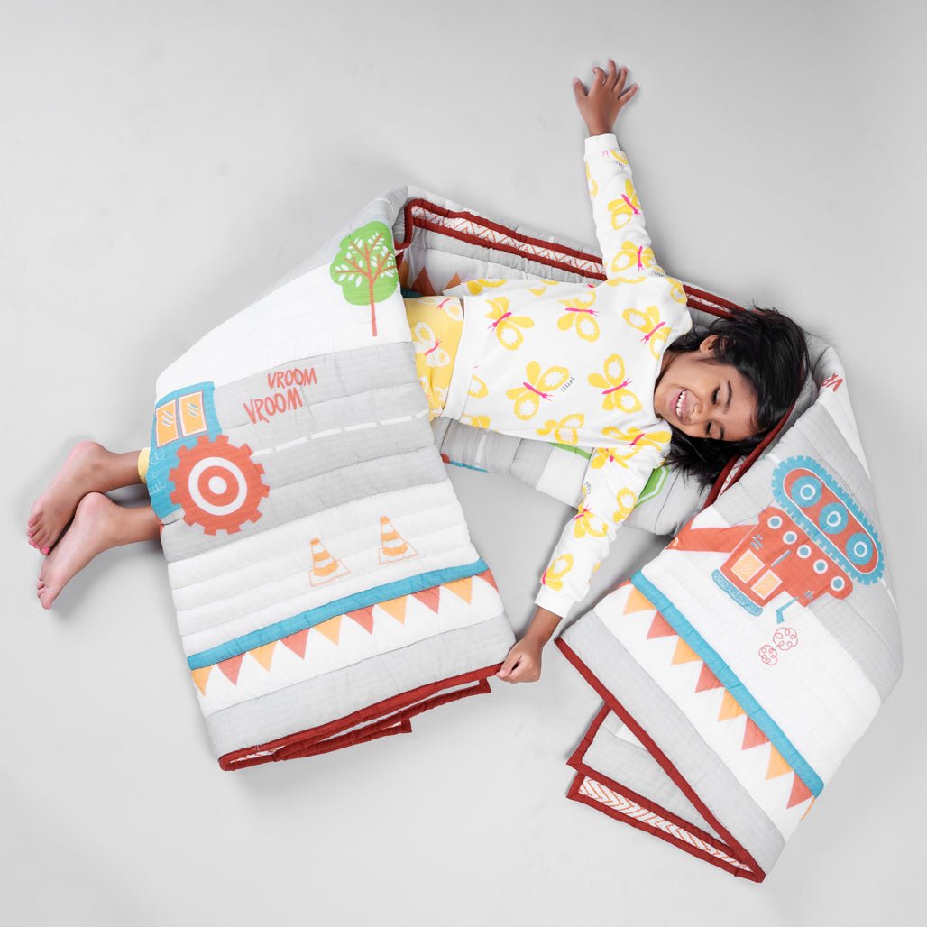 Vehicles 1 PC Cotton Muslin AC Quilt Blanket Wrap